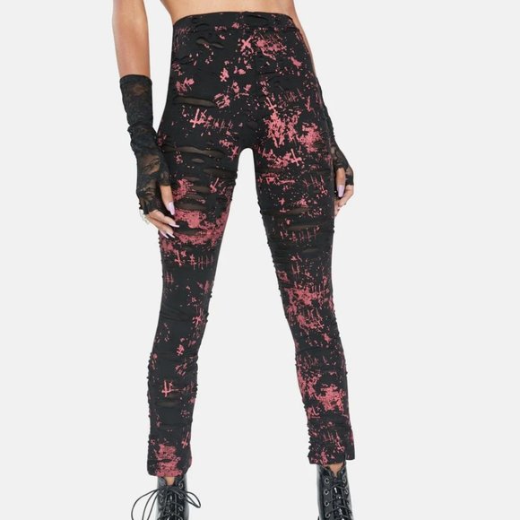 Punk Rave Insurrection Leggings Ripped Leggings Size 2XL - Picture 1 of 6